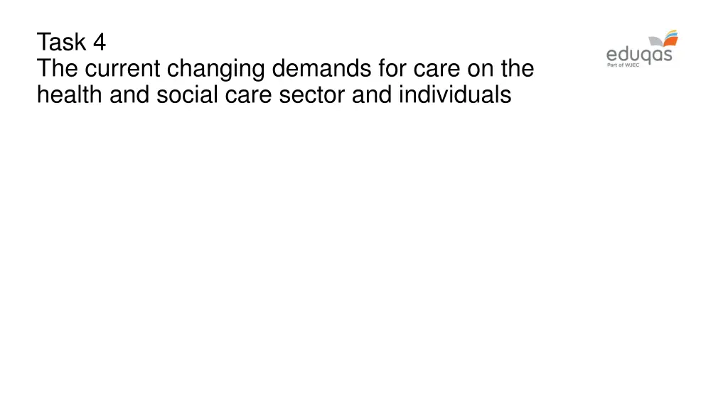 task 4 the current changing demands for care