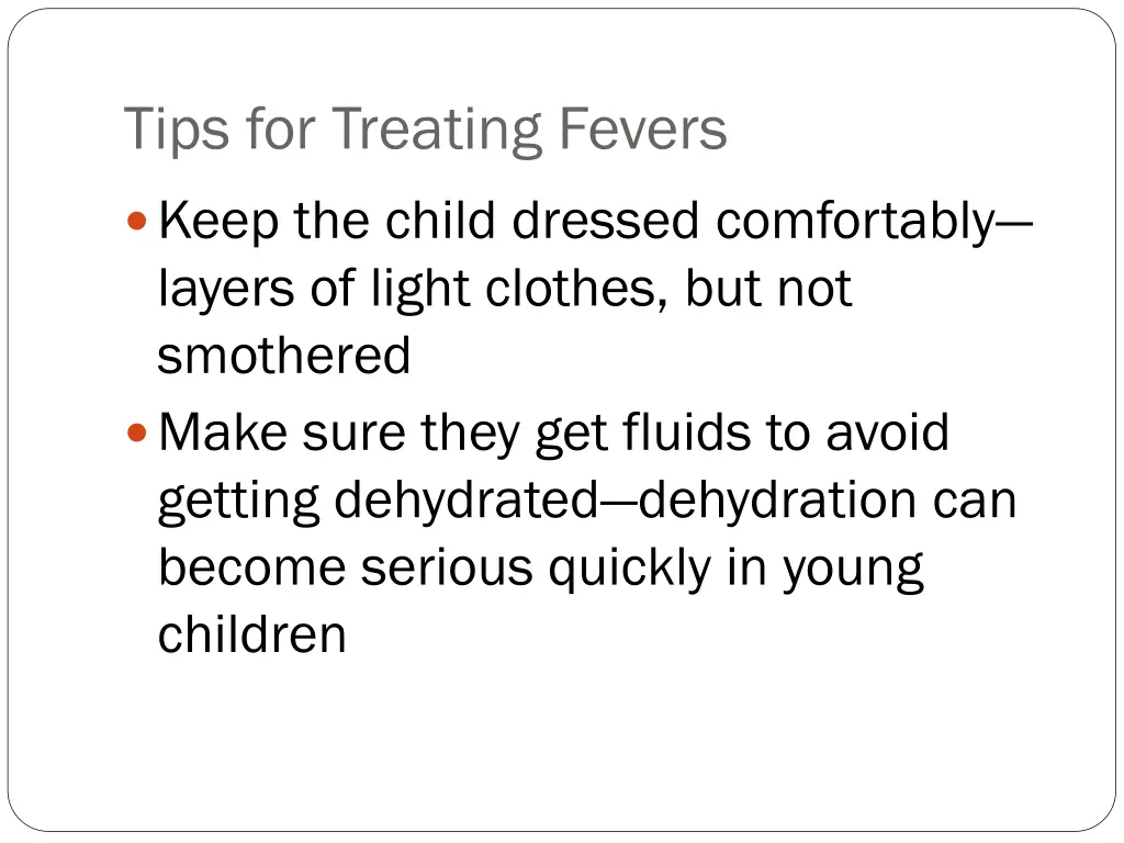 tips for treating fevers