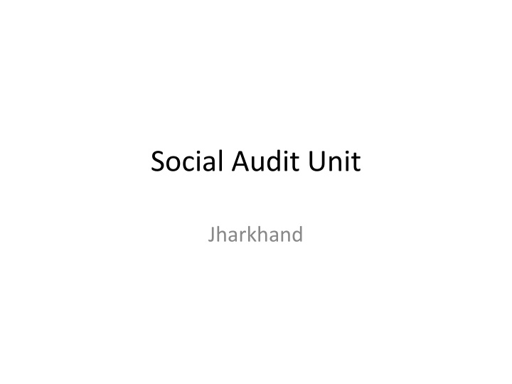social audit unit