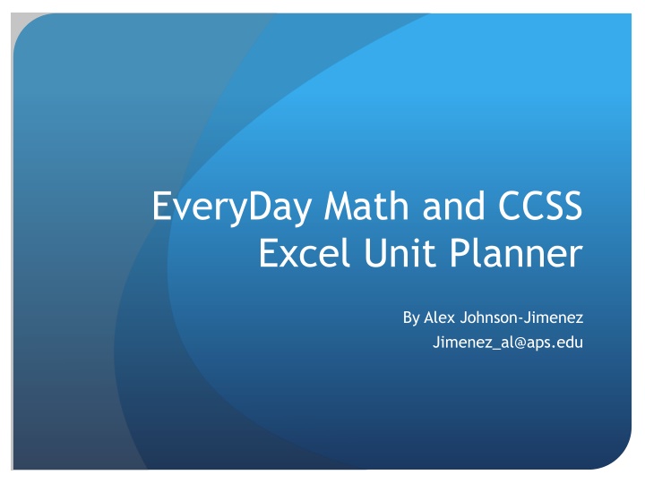 everyday math and ccss excel unit planner