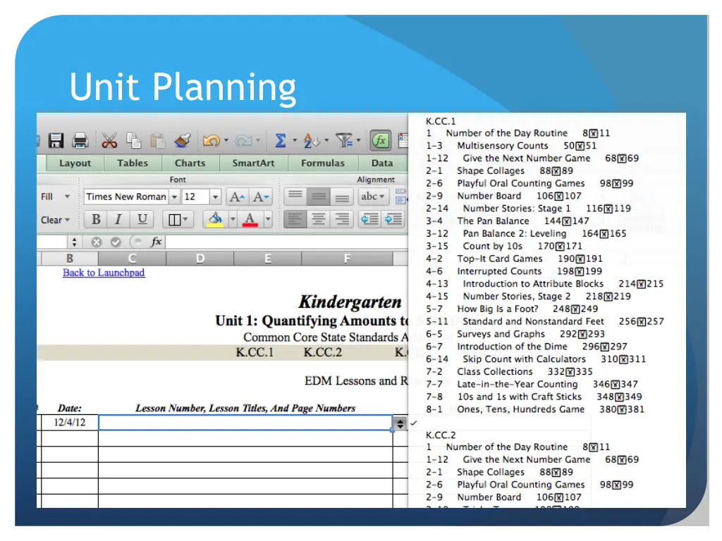 unit planning