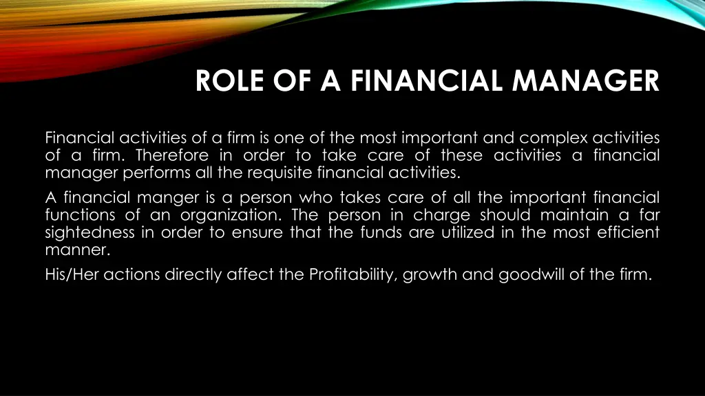 role of a financial manager 1