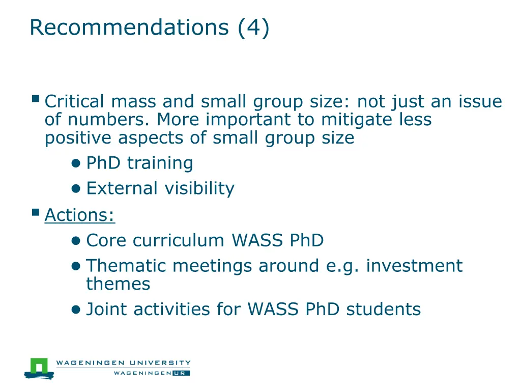 recommendations 4