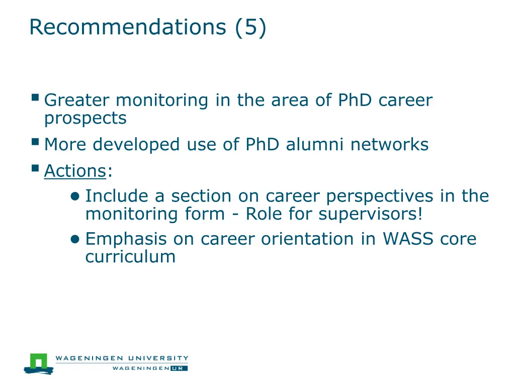 recommendations 5