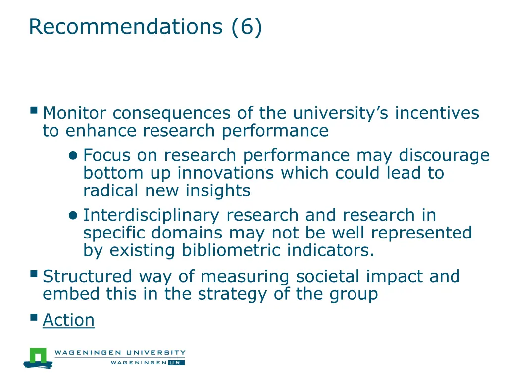 recommendations 6