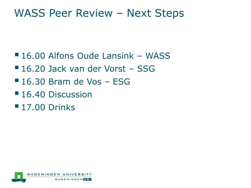 wass peer review next steps