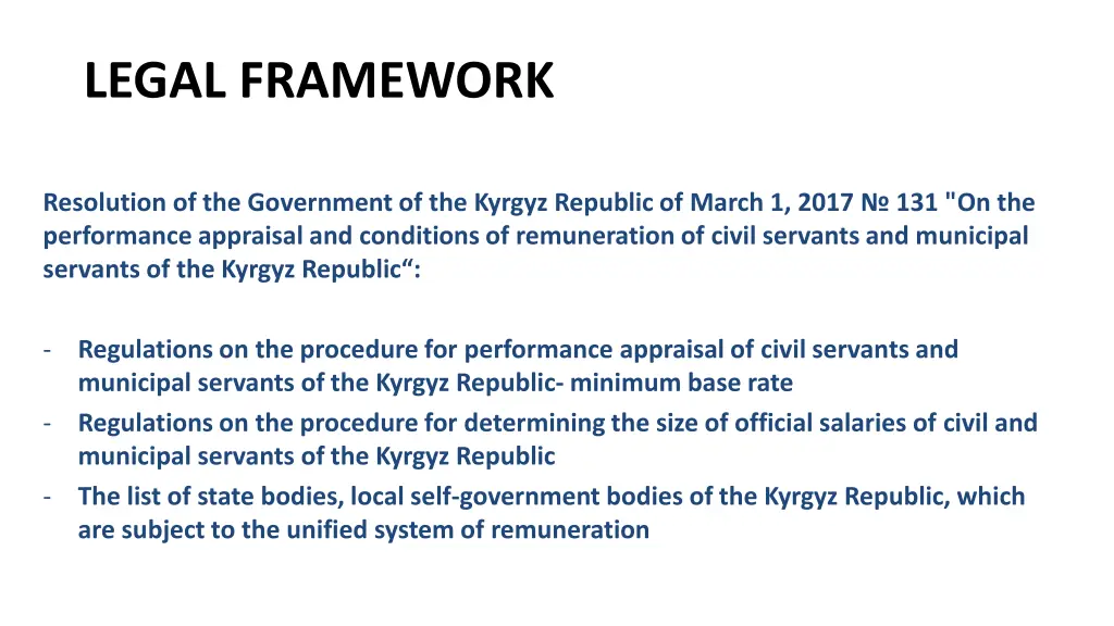 legal framework