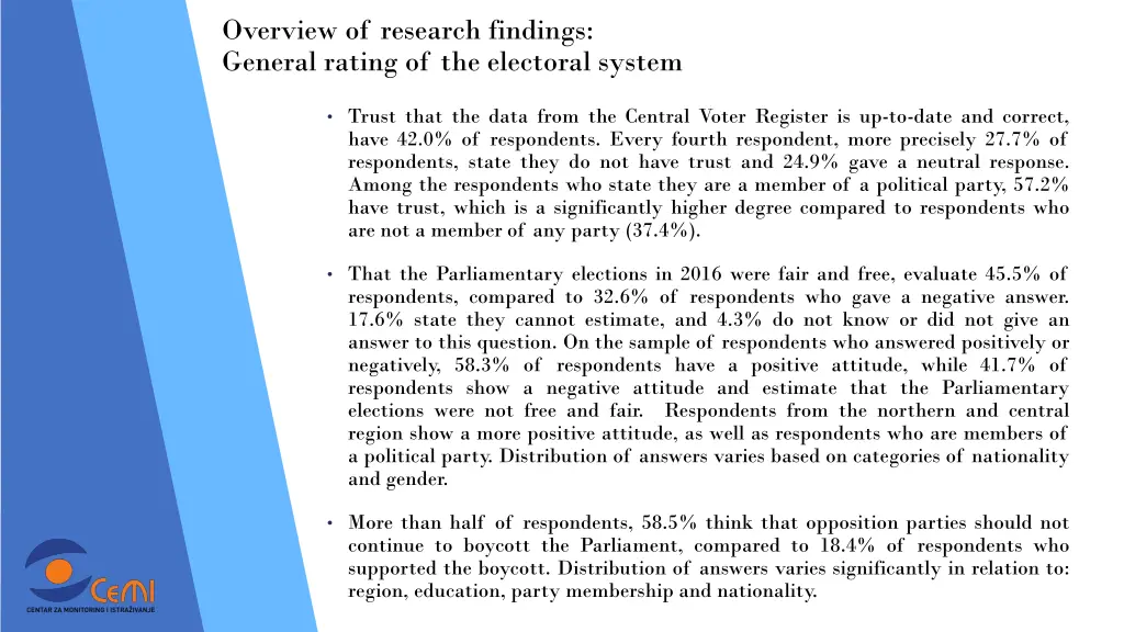 overview of research findings general rating