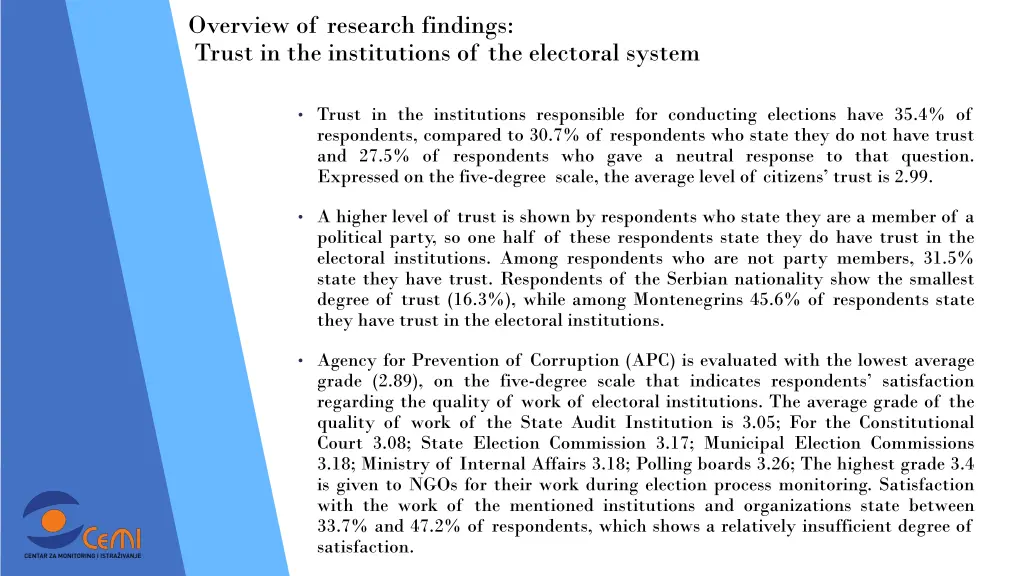 overview of research findings trust