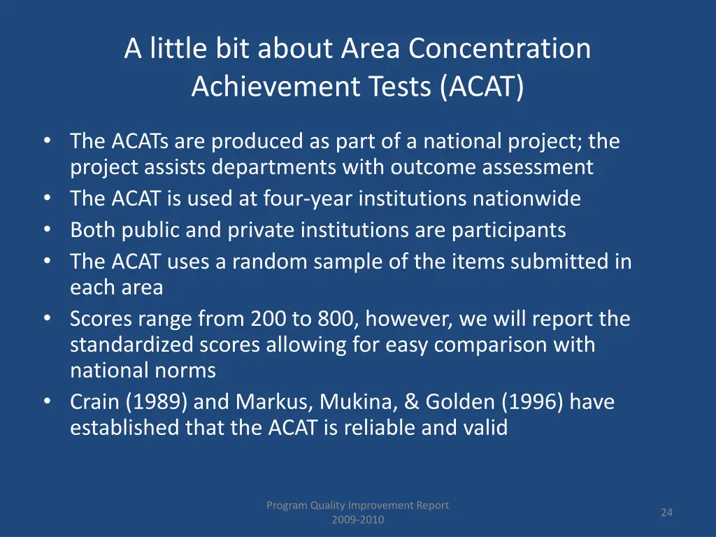 a little bit about area concentration achievement