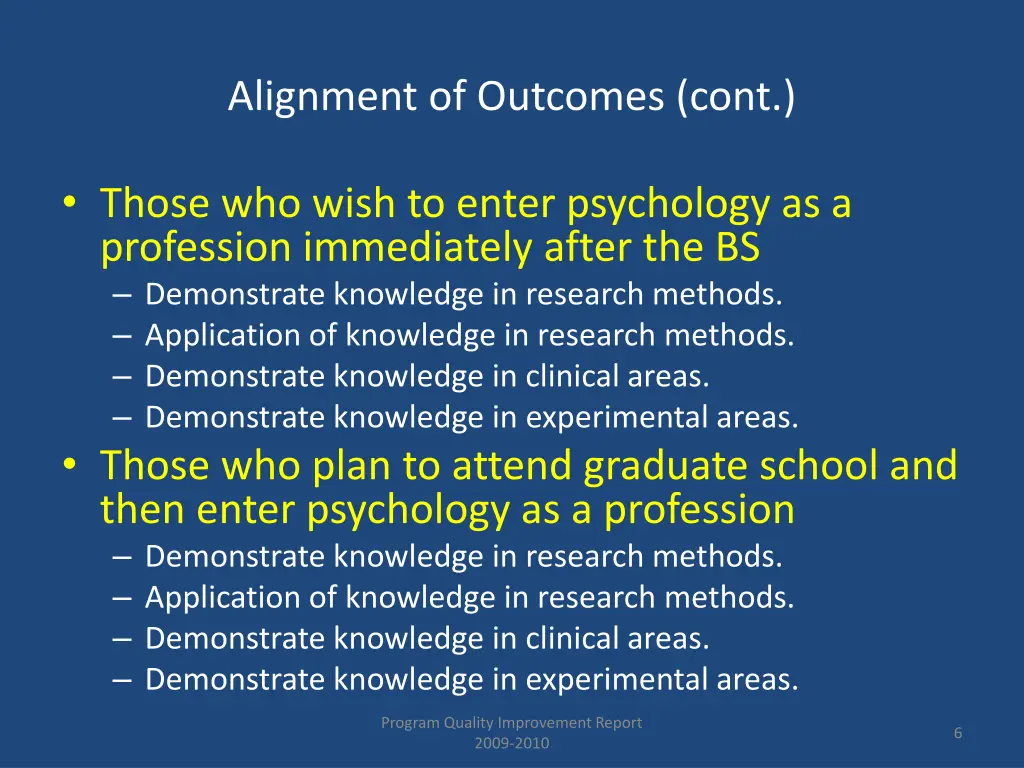 alignment of outcomes cont 1
