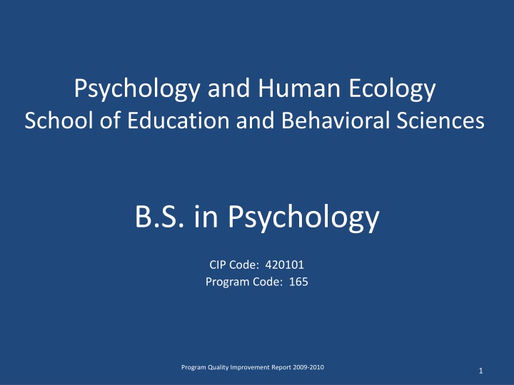 psychology and human ecology school of education