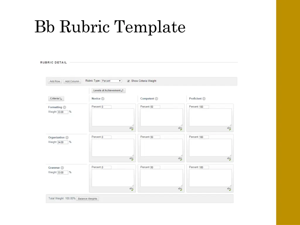 bb rubric template