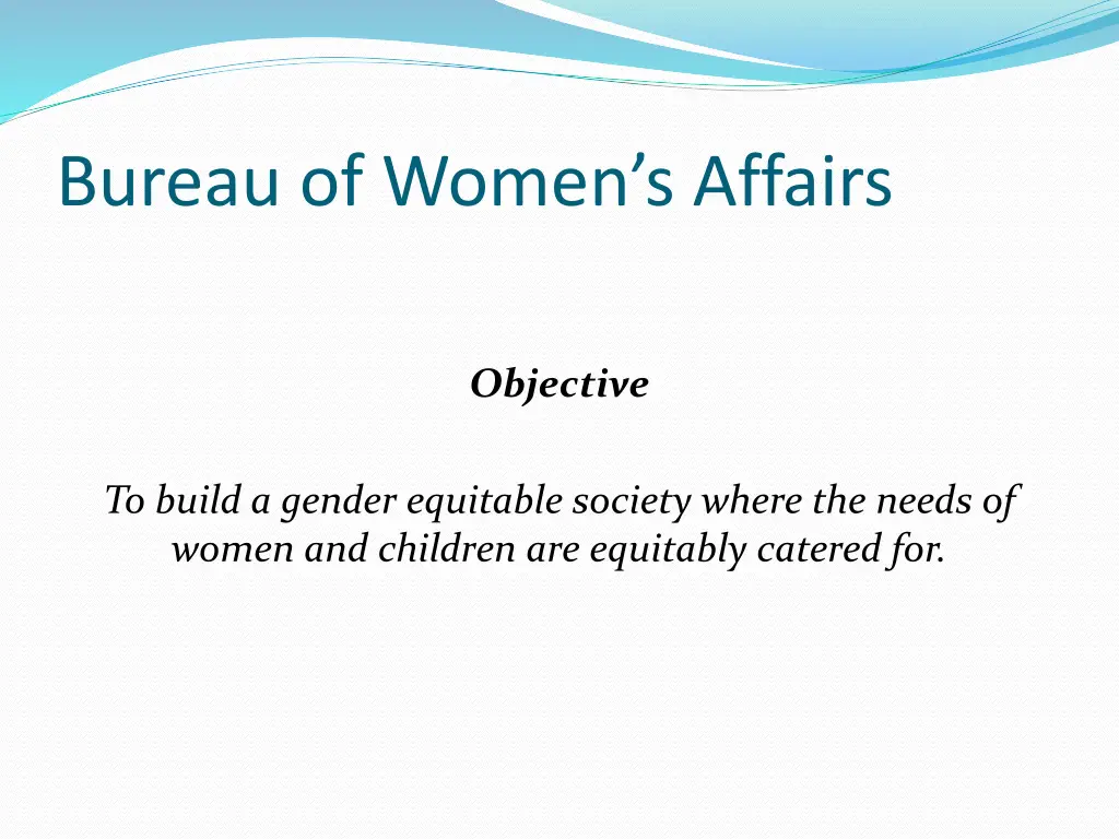 bureau of women s affairs 2