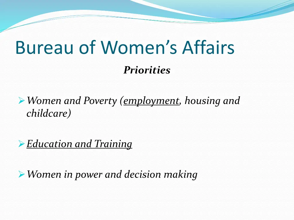 bureau of women s affairs 3