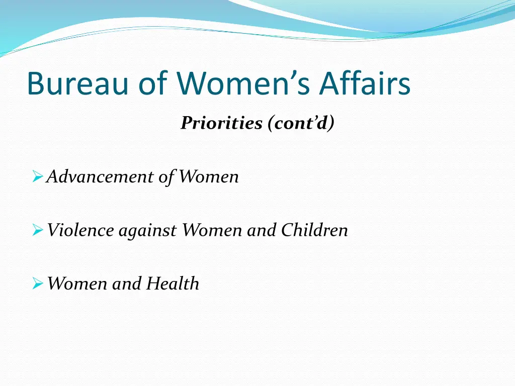 bureau of women s affairs 4