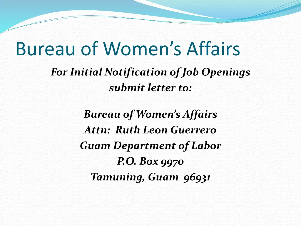 bureau of women s affairs 6