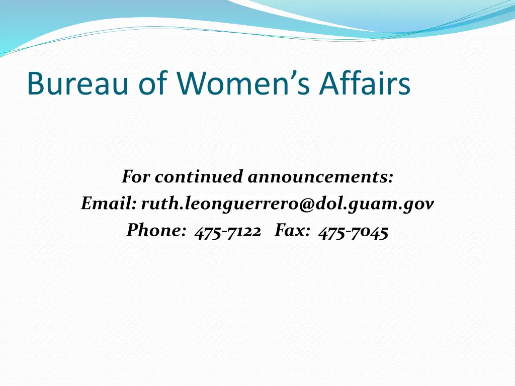 bureau of women s affairs 7