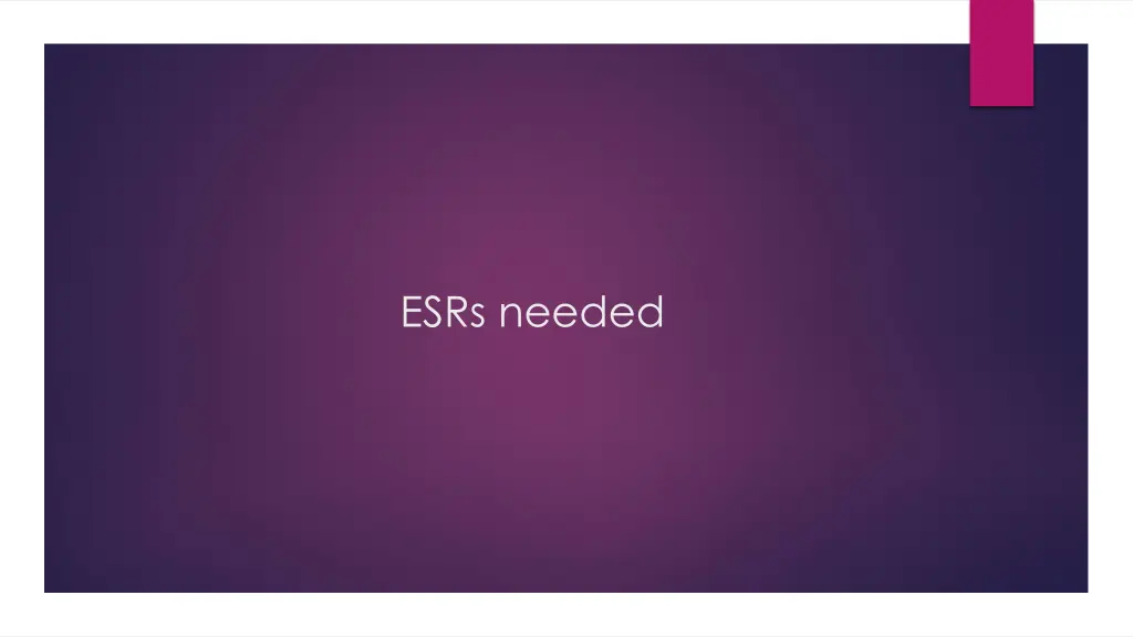 esrs needed