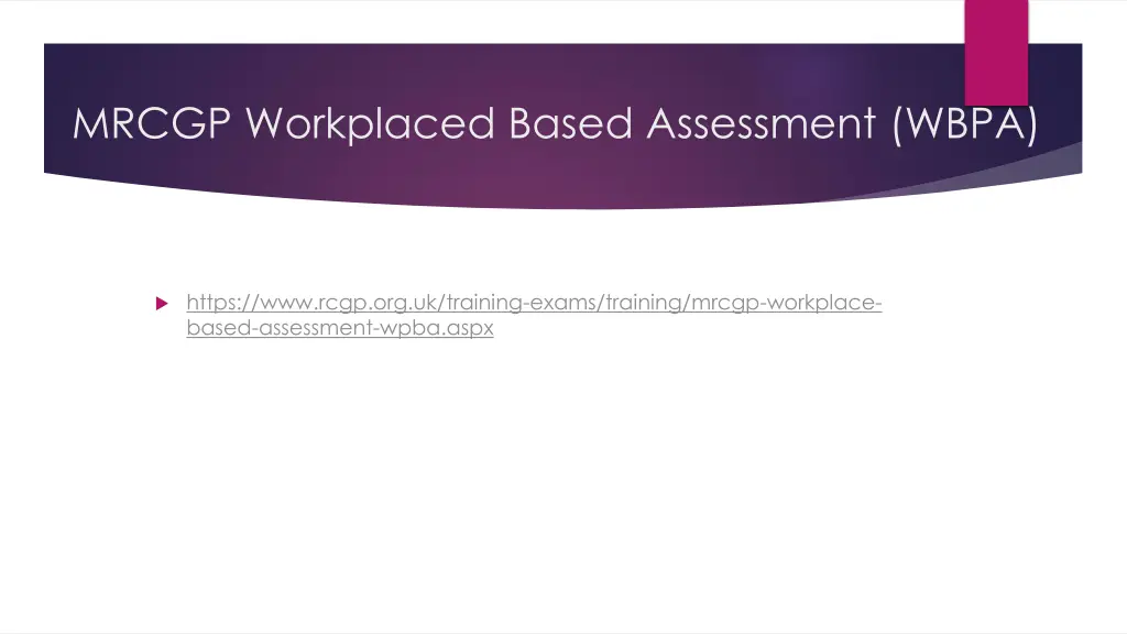 mrcgp workplaced based assessment wbpa