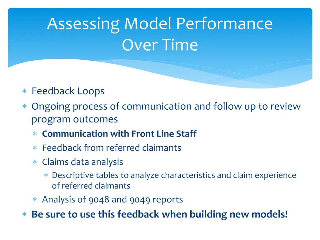 assessing model performance over time 1