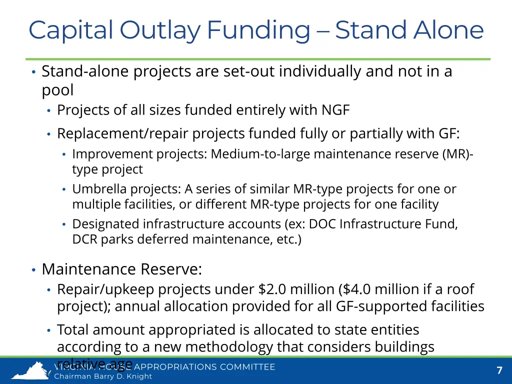 capital outlay funding stand alone