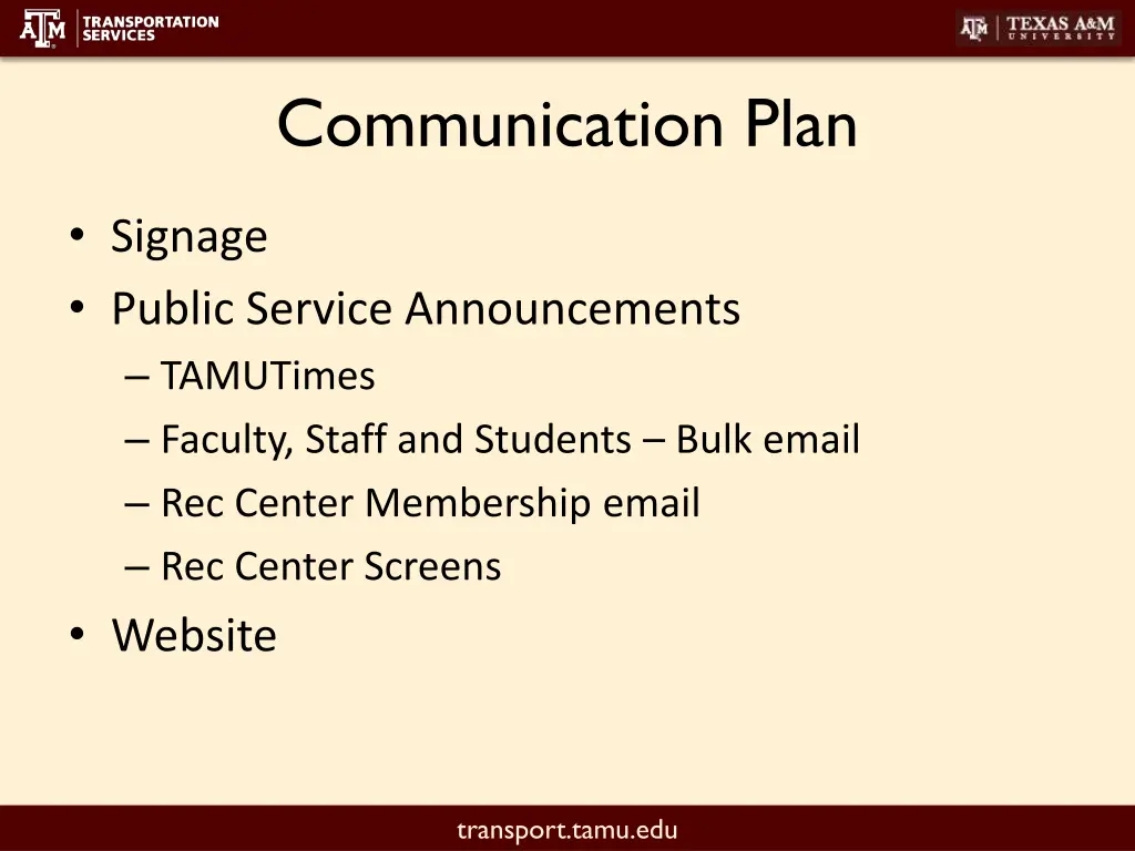 communication plan