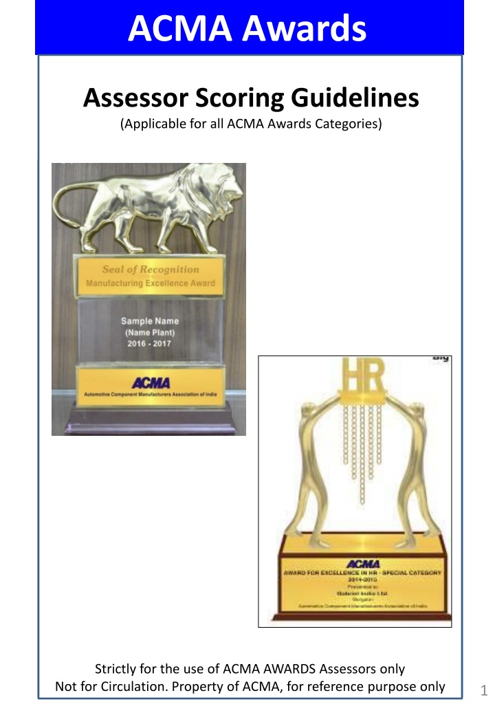 acma awards assessors scoring guidelines