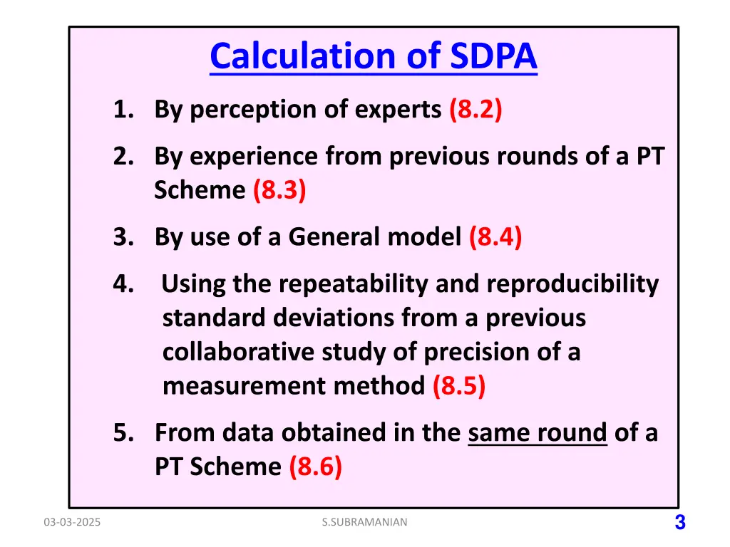 calculation of sdpa