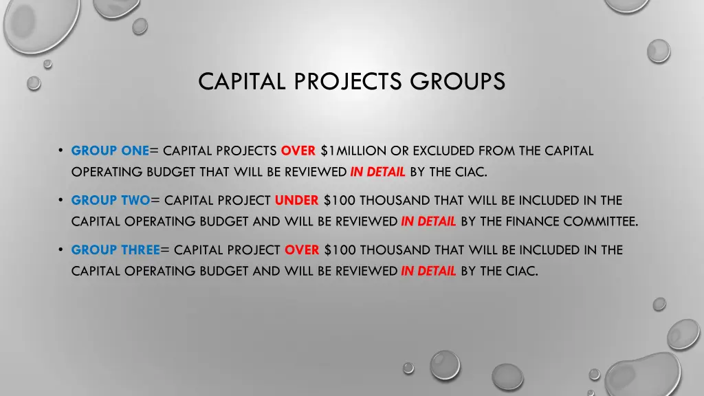 capital projects groups