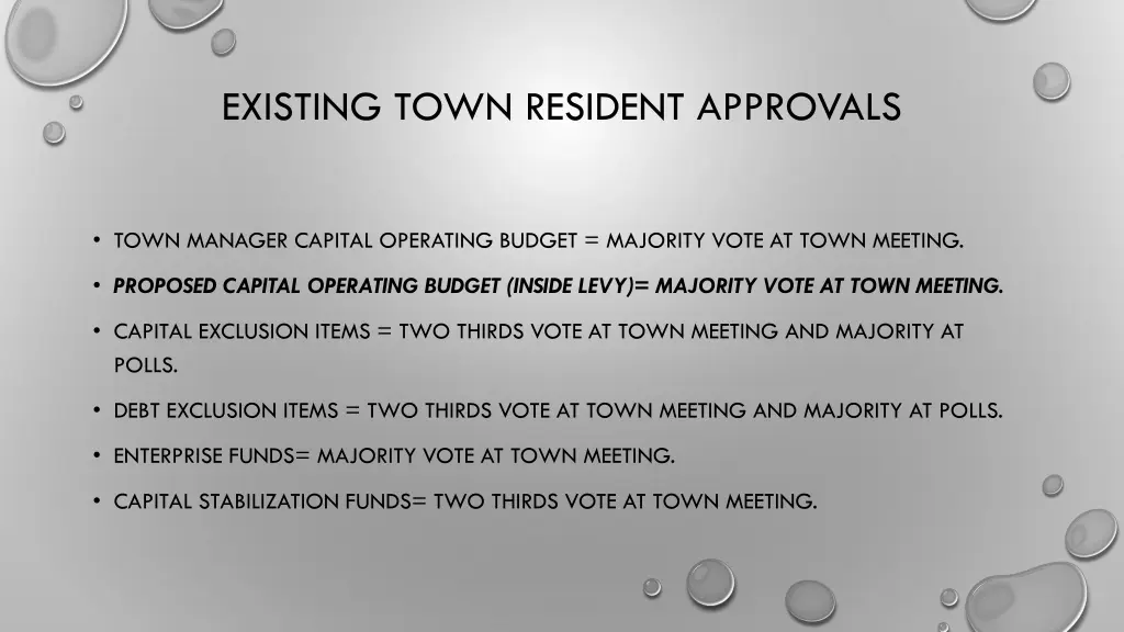 existing town resident approvals