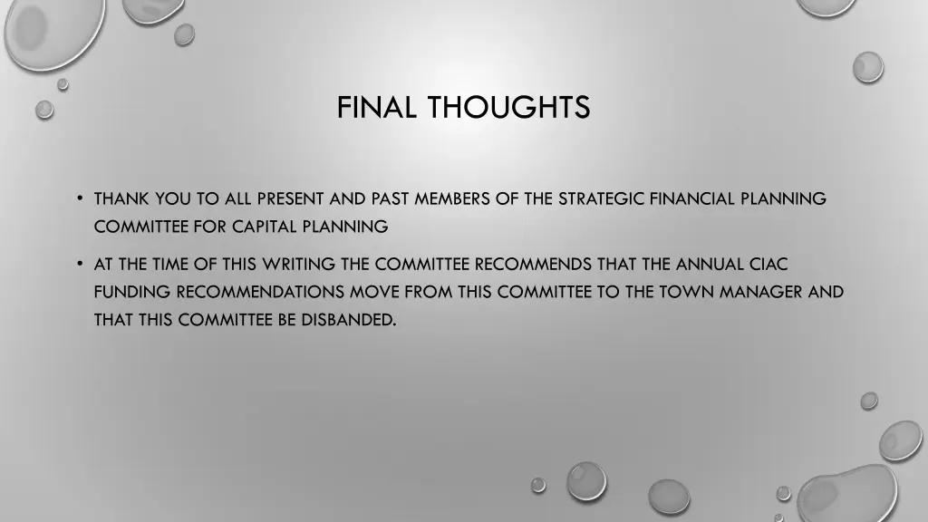 final thoughts