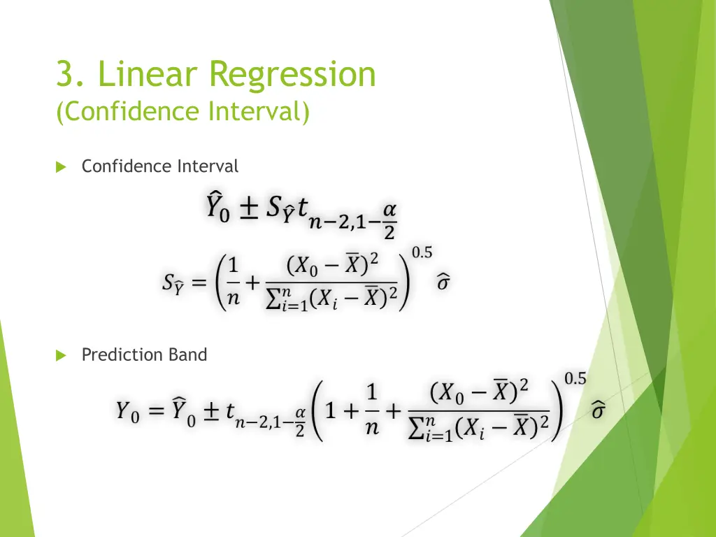 3 linear regression confidence interval