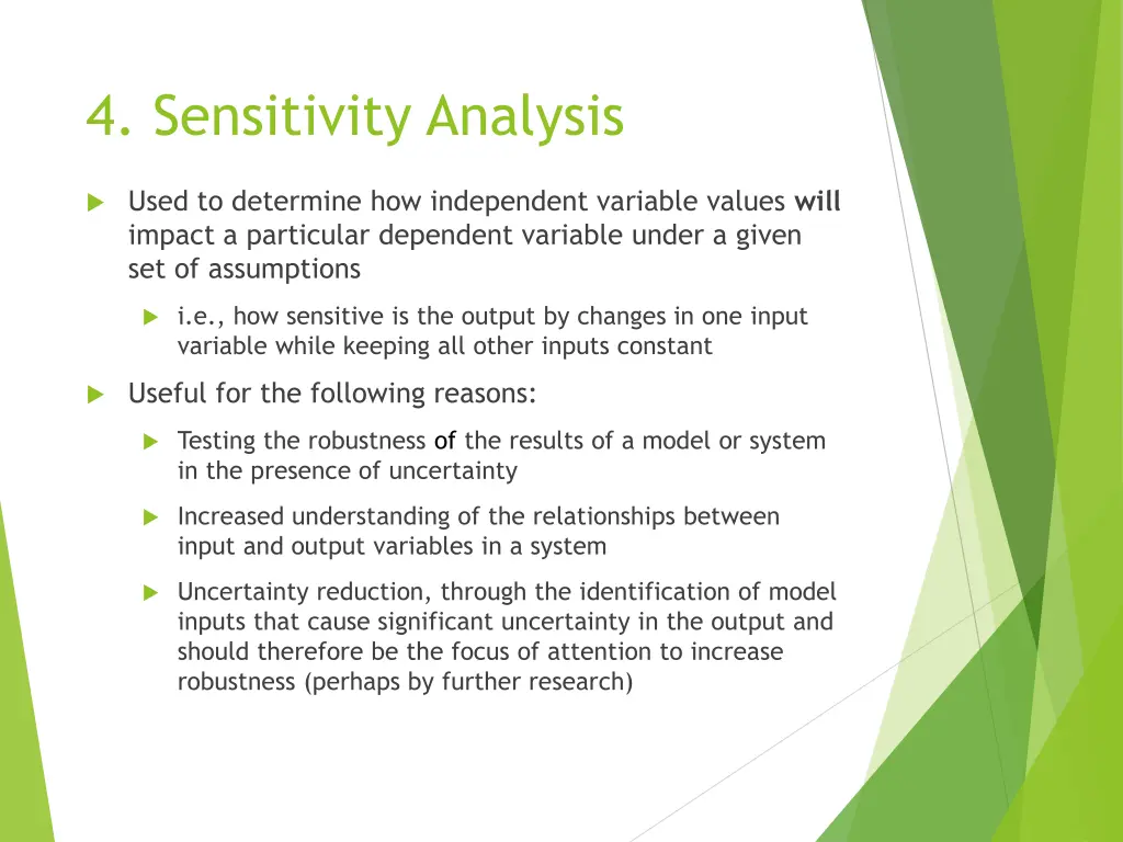 4 sensitivity analysis