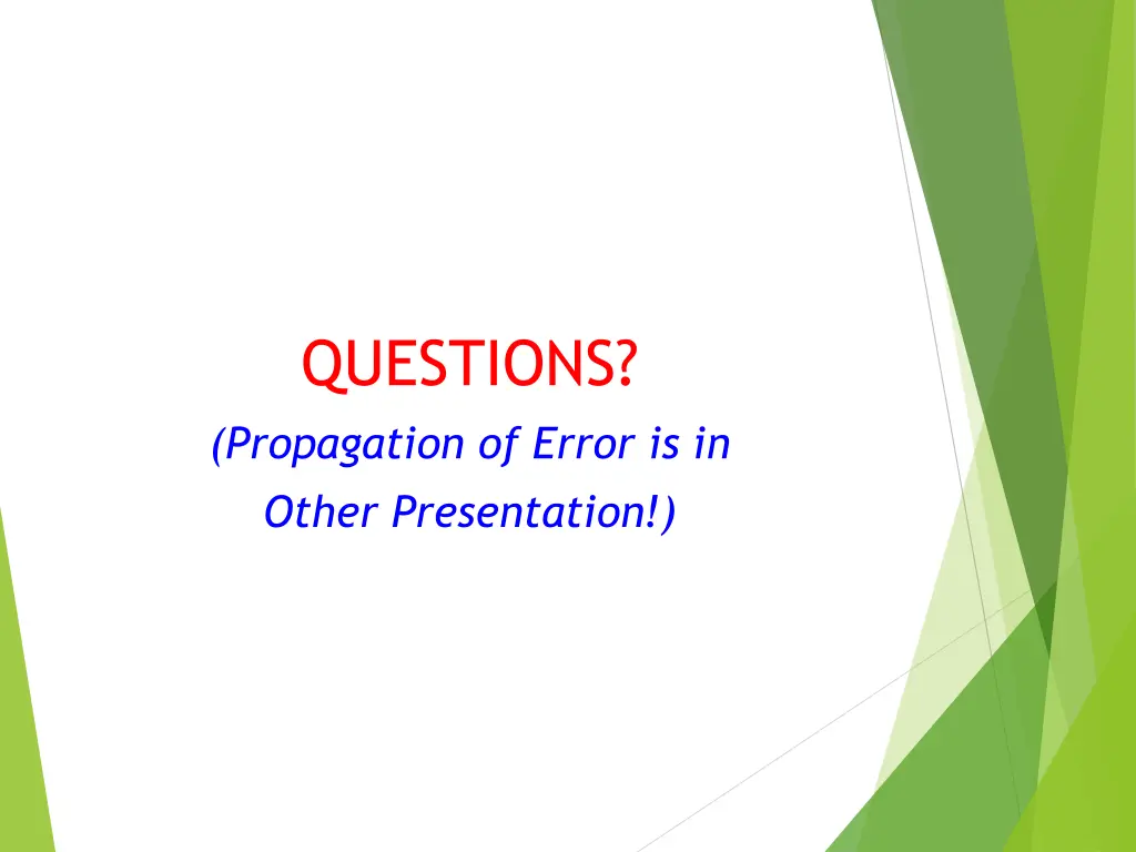 questions propagation of error is in other