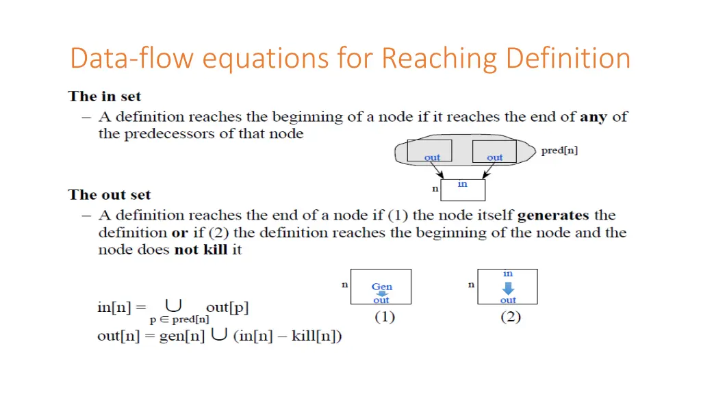 data flow equations for reaching definition