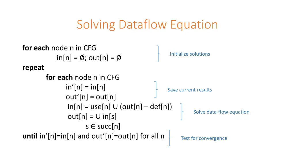 solving dataflow equation