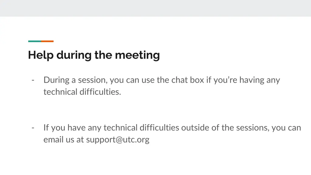 help during the meeting