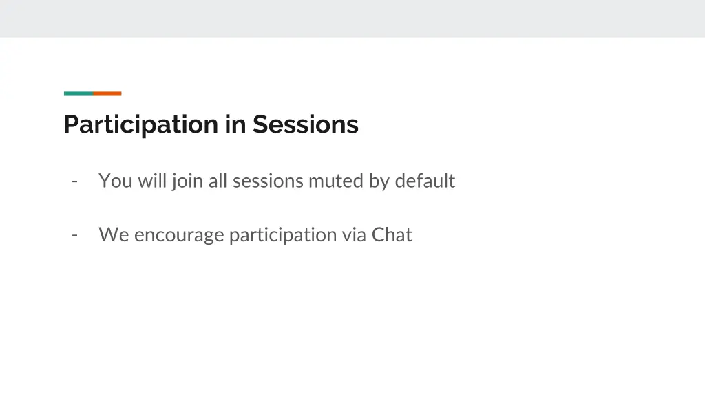 participation in sessions