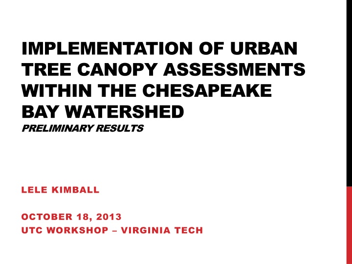 implementation of urban tree canopy assessments