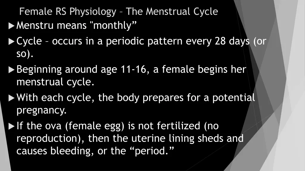 female rs physiology the menstrual cycle menstru