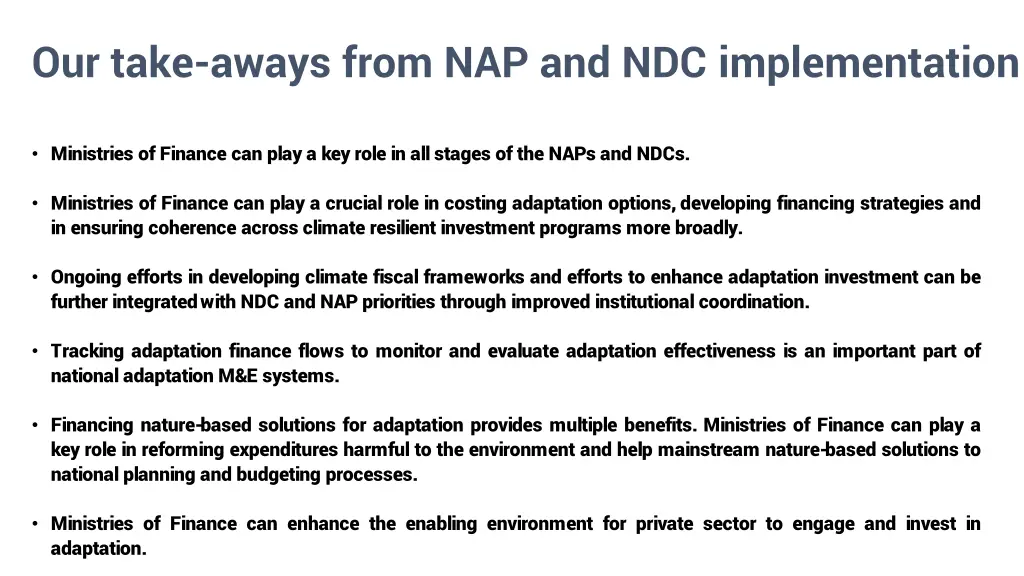 our take aways from nap and ndc implementation