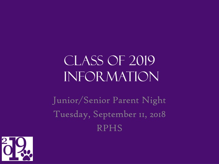 class of 2019 information