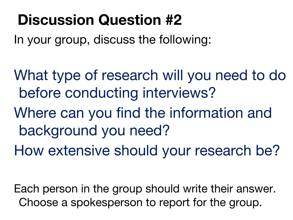 discussion question 2 in your group discuss