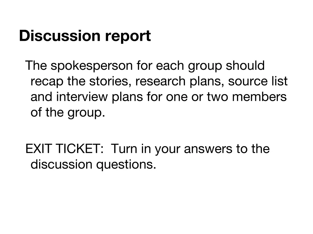 discussion report