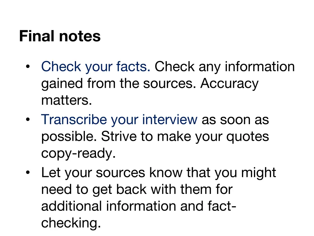 final notes