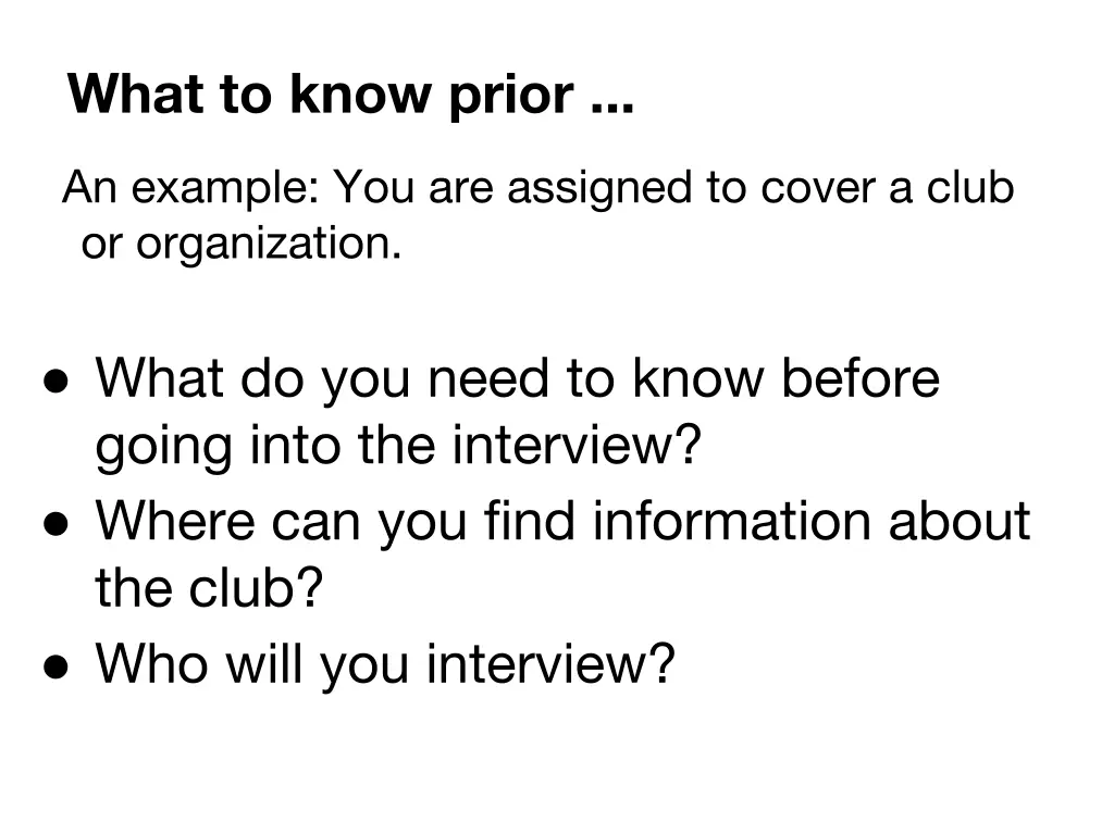 what to know prior