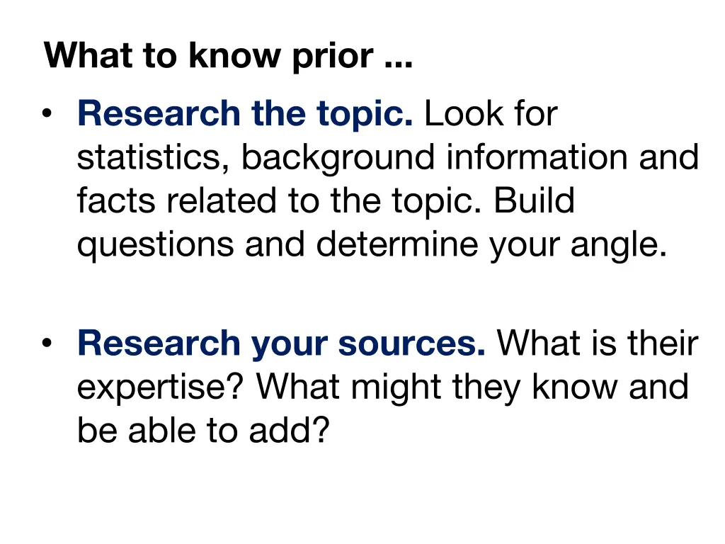 what to know prior research the topic look