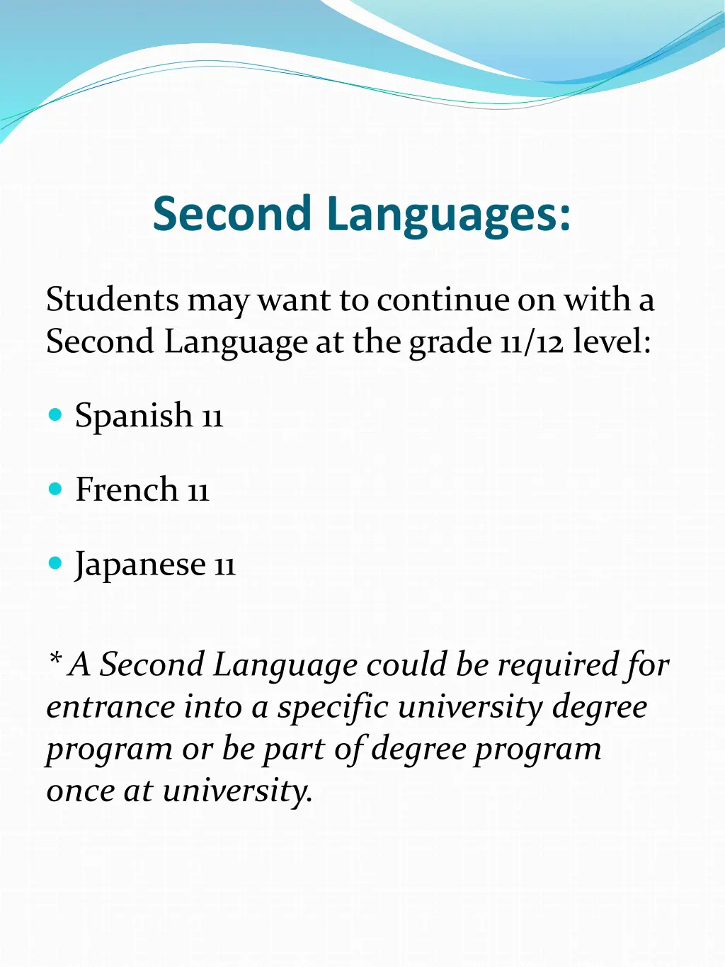 second languages