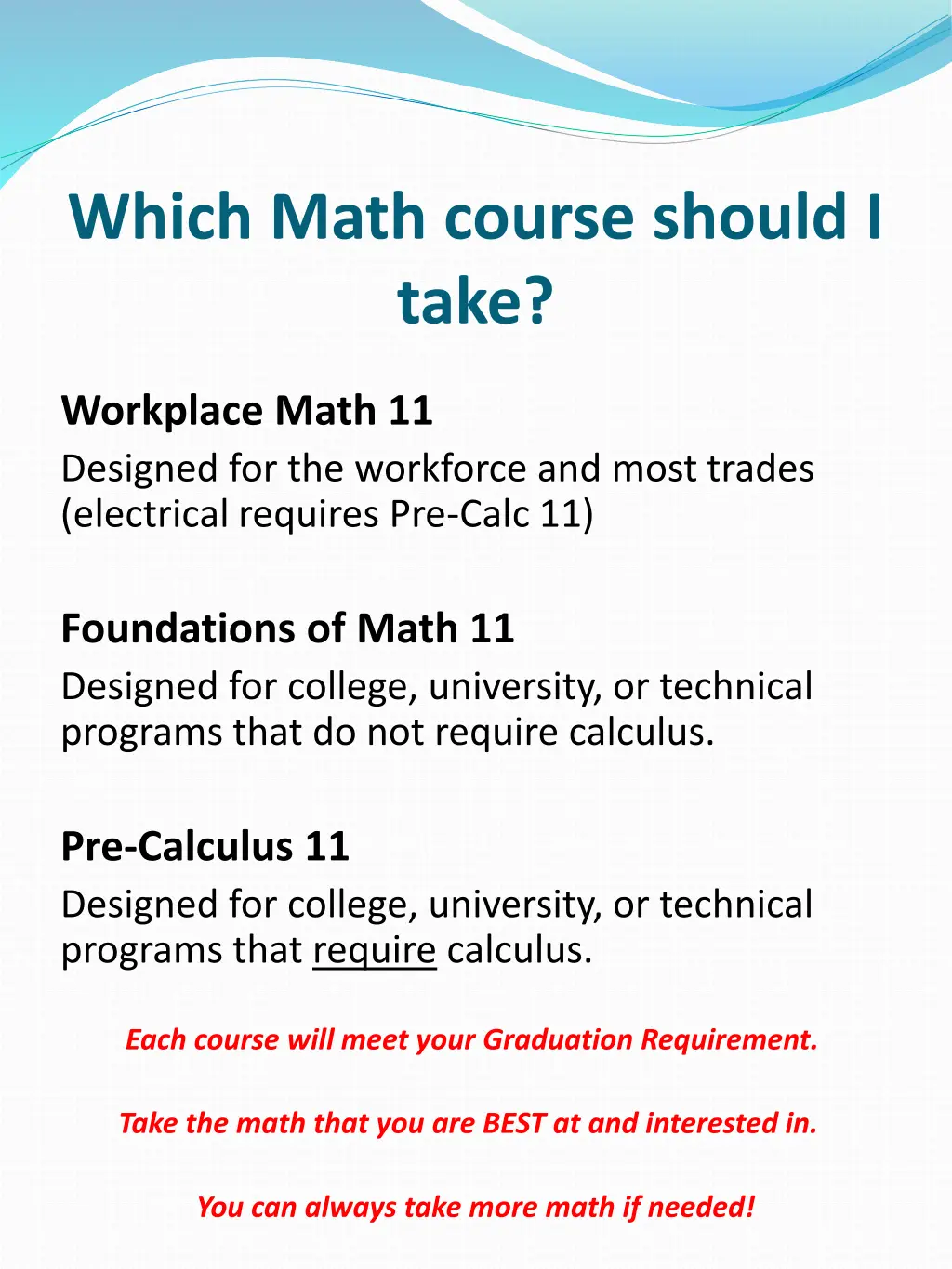 which math course should i take